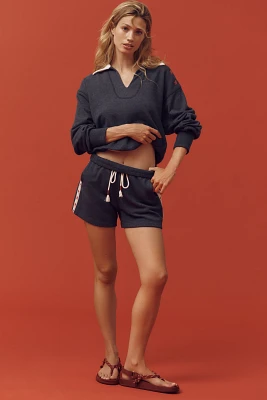 Sundry Vintage Terry Popover Polo Sweatshirt