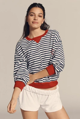 Sundry Stripe Long-Sleeve Pullover Top