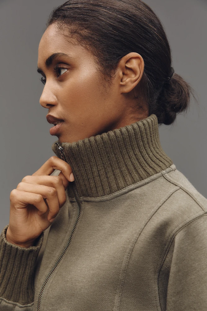 Daily Practice by Anthropologie Mock-Neck Half-Zip Pullover