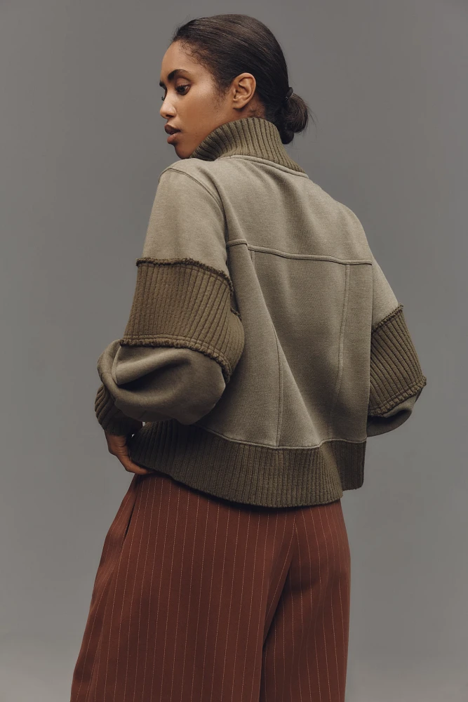 Daily Practice by Anthropologie Mock-Neck Half-Zip Pullover