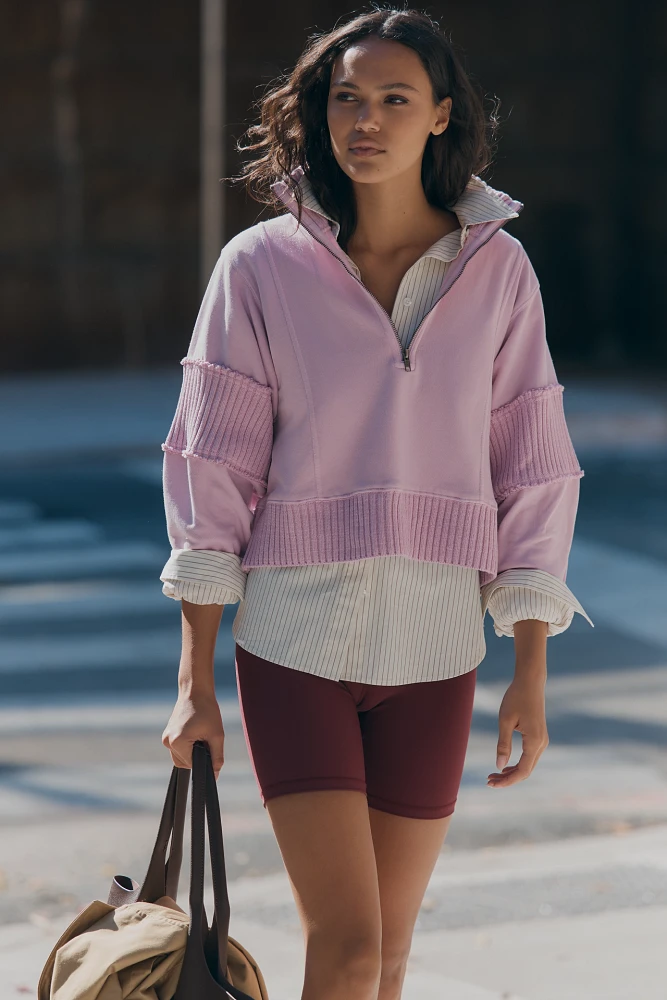 Daily Practice by Anthropologie Mock-Neck Half-Zip Pullover