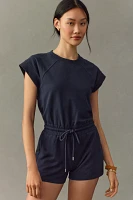 Sundays Neil Short-Sleeve Back-Cutout Romper