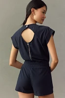 Sundays Neil Short-Sleeve Back-Cutout Romper
