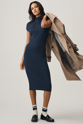 Michael Stars Iolanda Power Shoulder Midi Dress