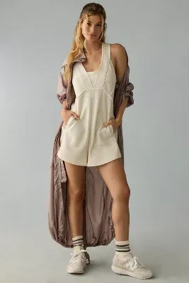 Daily Practice by Anthropologie V-Neck Palmra Romper