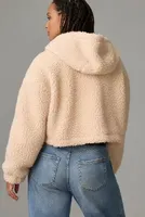 Daily Practice by Anthropologie Faux Shearling Crop Zip-Up Jacket