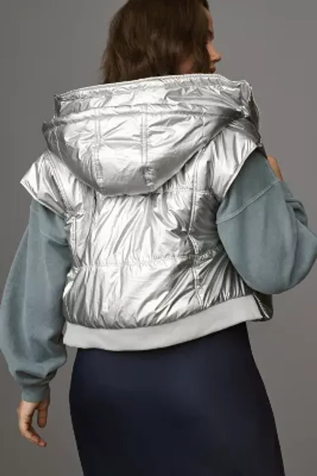 HOST PICK 🪐 Fabletics Arden Silver Metallic Puffer Jacket Coat L