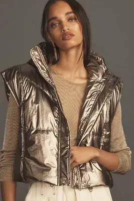 Daily Practice by Anthropologie Metallic Puffer Vest