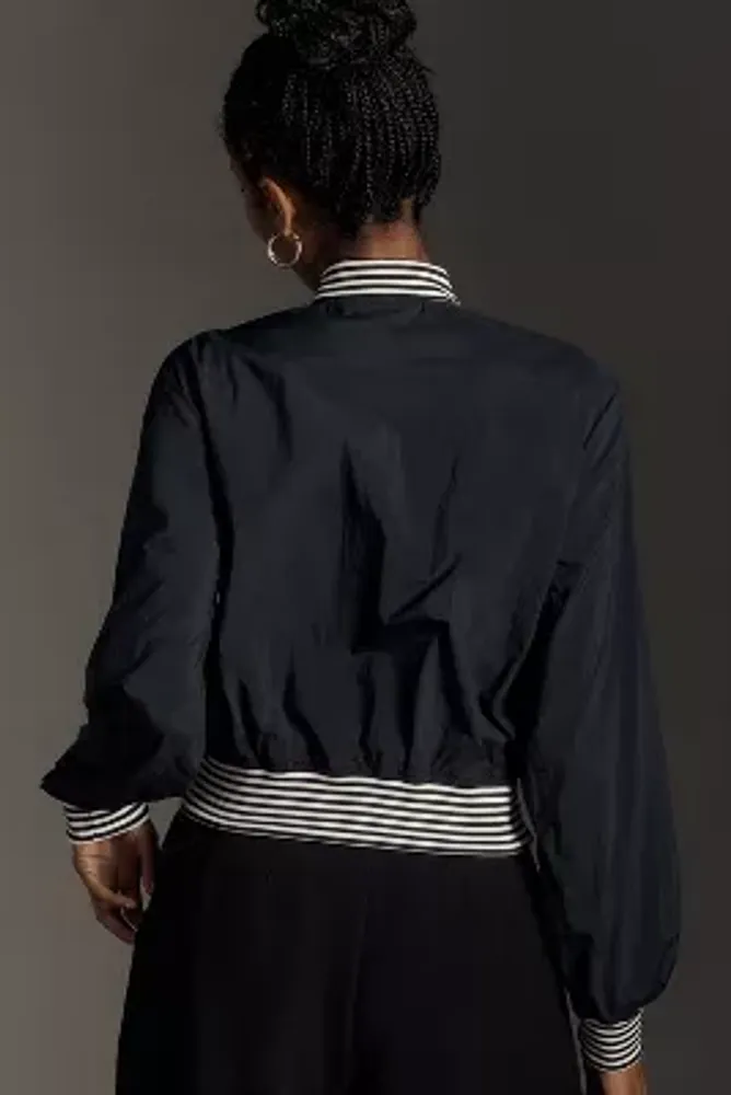 Daily Practice by Anthropologie Racing Stripes Bomber Jacket