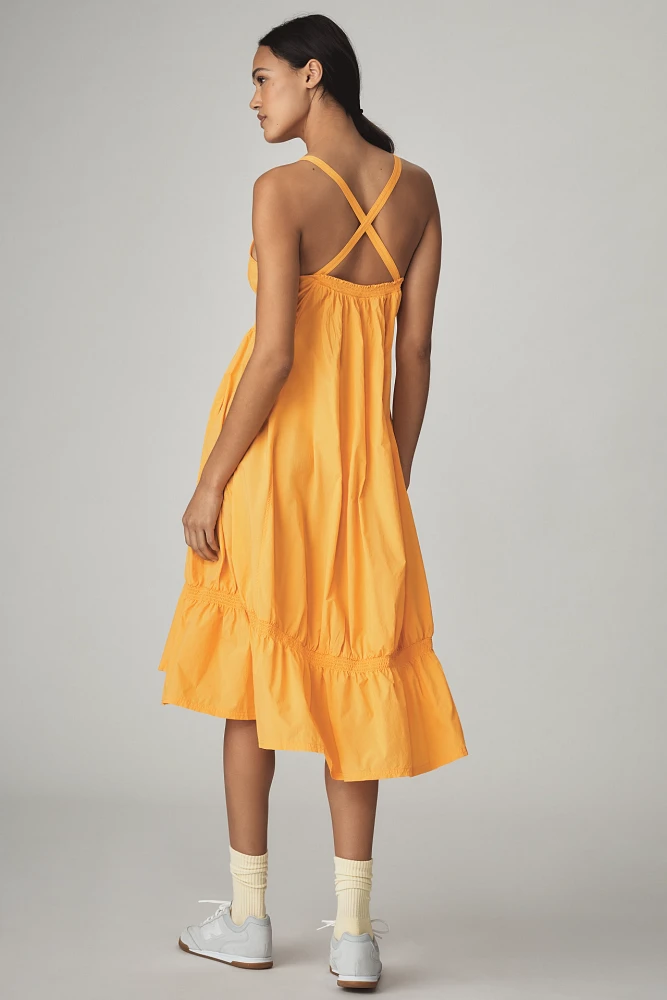Daily Practice Tiered High-Low Midi Dress