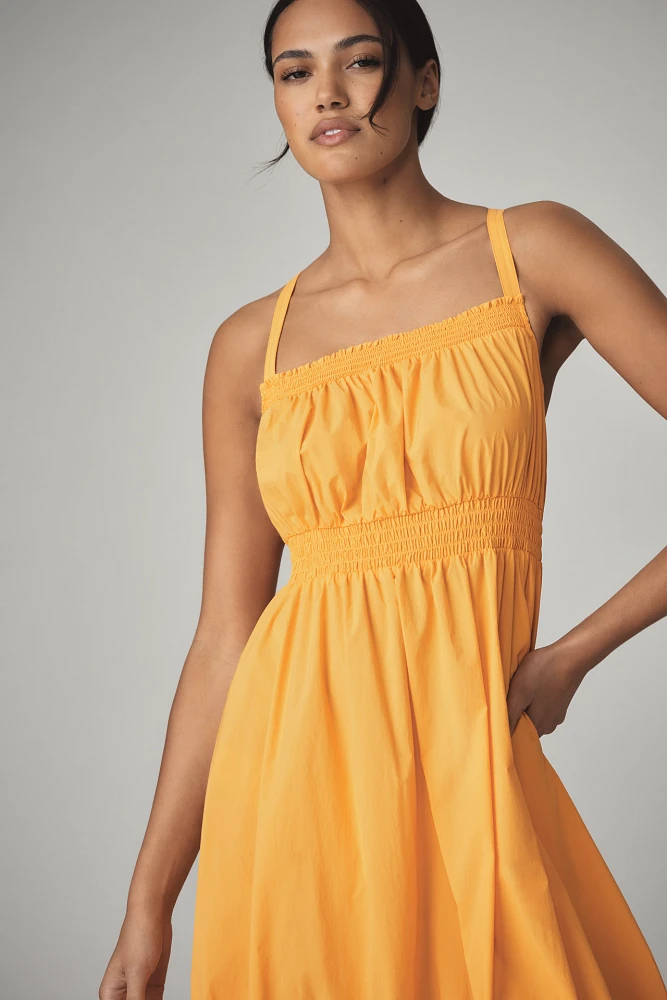 Daily Practice Tiered High-Low Midi Dress