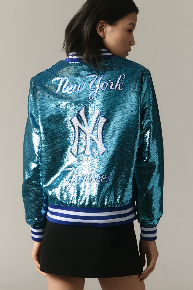 The Wild Collective NY Yankees Sequin Bomber Jacket