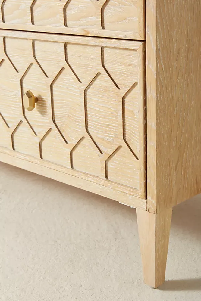 Textured Trellis Three-Drawer Dresser