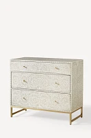 Scroll Vine Inlay Three-Drawer Dresser