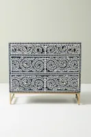 Scroll Vine Inlay Three-Drawer Dresser