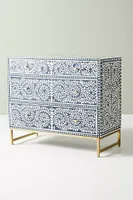 Scroll Vine Inlay Three-Drawer Dresser