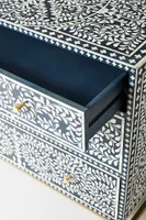 Scroll Vine Inlay Three-Drawer Dresser