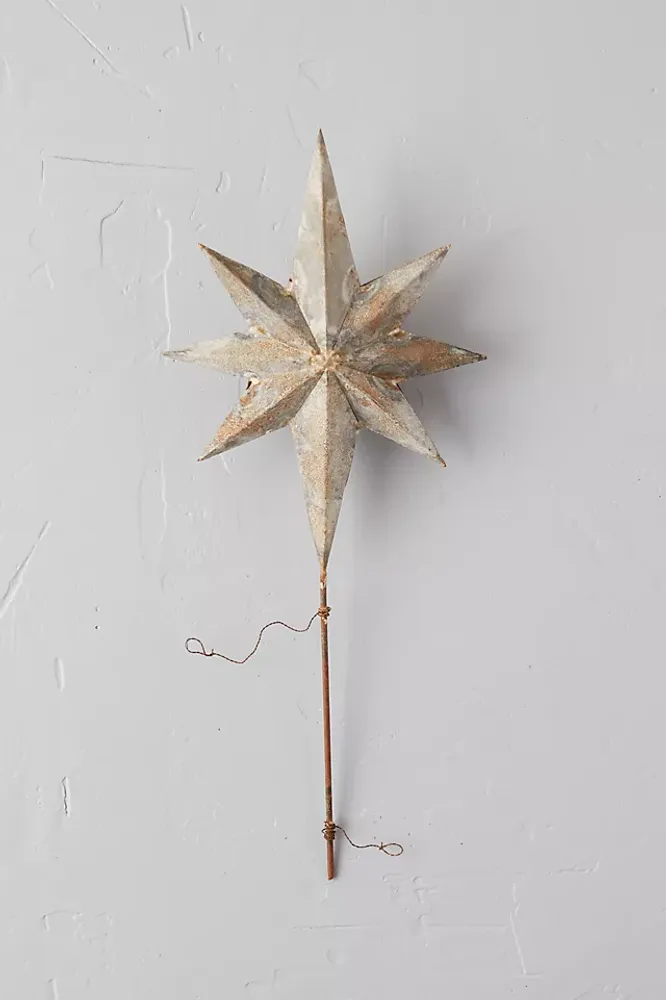 Aged Iron Star Tree Topper