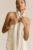 BHLDN Rue Semi-Sheer Raw-Edge Pashmina Wrap