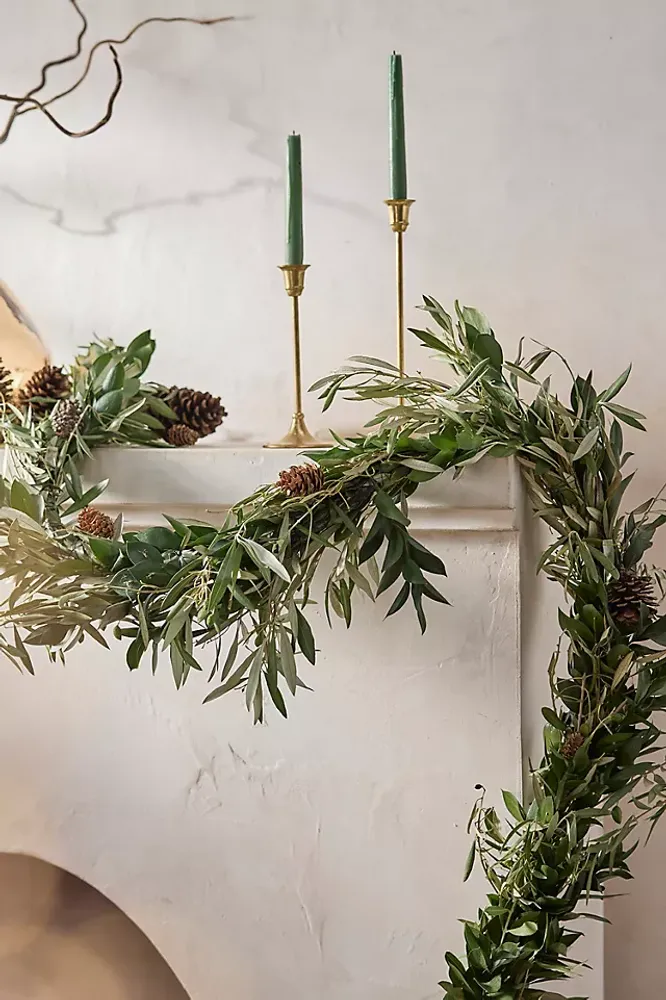 Fresh Israeli Ruscus + Olive Leaf Garland