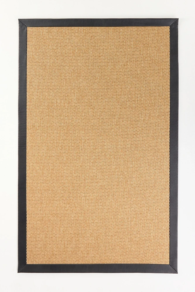 Faux-Leather Border Performance Rug