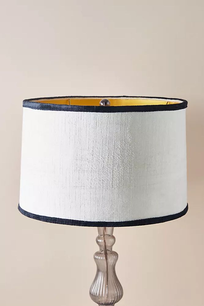 white lamp shade with black trim