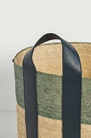 Dakota Woven Palm & Leather Basket