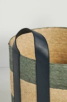 Dakota Woven Palm & Leather Basket