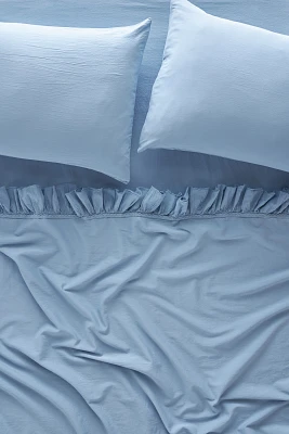 Organic Cotton Spa Sateen Ruffled Sheet Set