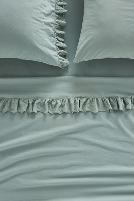 Loren Percale Cotton Embroidered Sheet Set