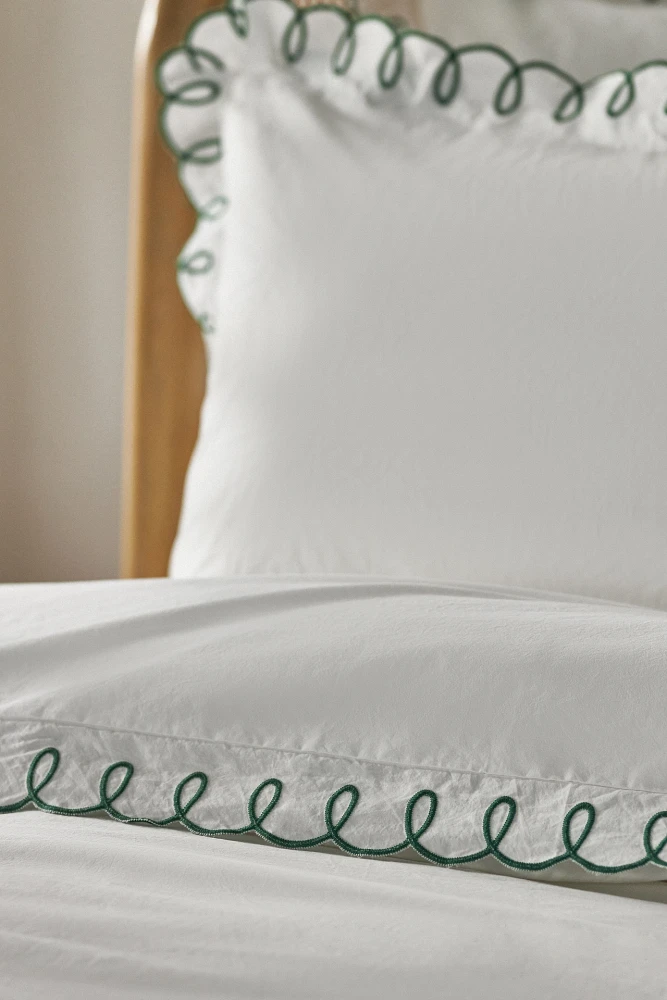 Maeve by Anthropologie Looped Organic Percale Duvet Cover