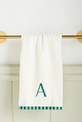 Monogram Embroidered Cotton Hand Towel