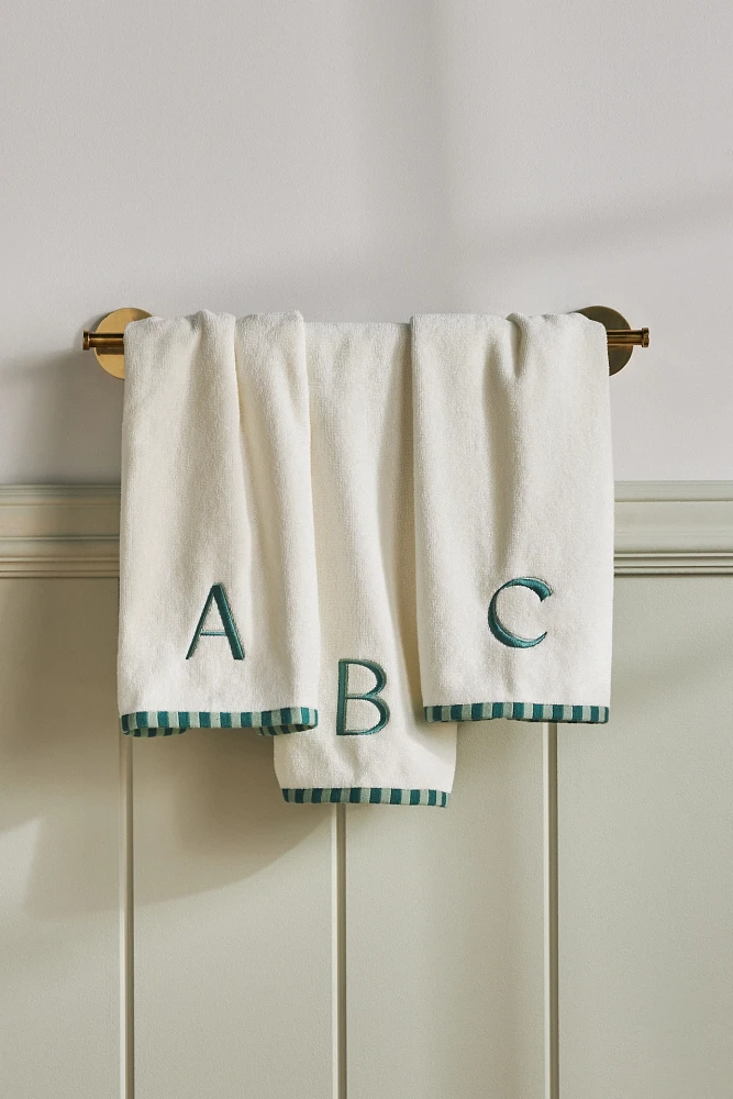 Embroidered Monogram Cotton Hand Towel