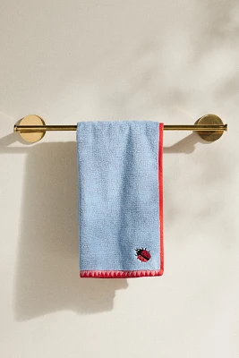 Hana Bug Embroidered Cotton Terry Hand Towel