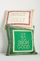 Shayla Festive Text Cotton Velvet Pillow