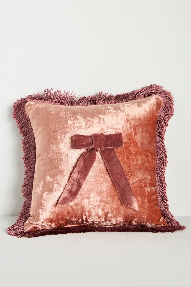 Mini Velvet Fringe Pillow