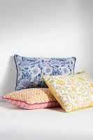 Cotton Block Print Floral Pillow