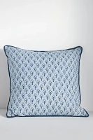 Cotton Block Print Floral Pillow