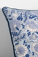 Cotton Block Print Floral Pillow