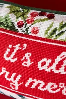 Furbish Studio Holiday Petite Needlepoint Pillow