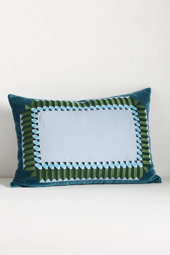 Embroidered Velvet Frame Pillow