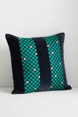 Maeve by Anthropologie Julia Checkered Stripe Velvet Pillow