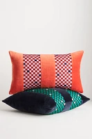 Maeve by Anthropologie Julia Checkered Stripe Velvet Pillow