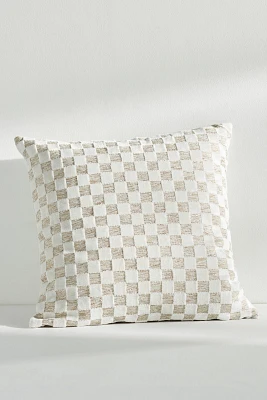 Carmine Checkered Velvet Pillow