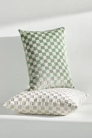 Carmine Checkered Velvet Pillow