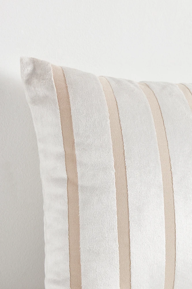 Corinn Striped Woven Cotton Velvet Pillow