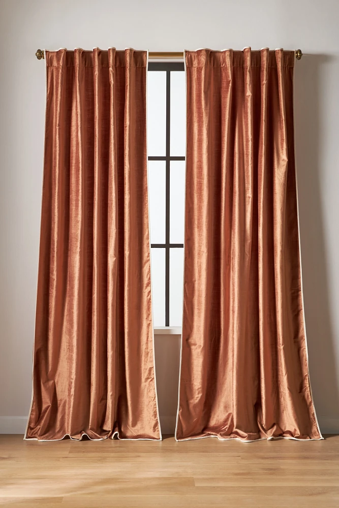 Adelina Piped Velvet Woven Curtain