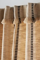 Pieced Stripe Cotton Blend Woven Curtain