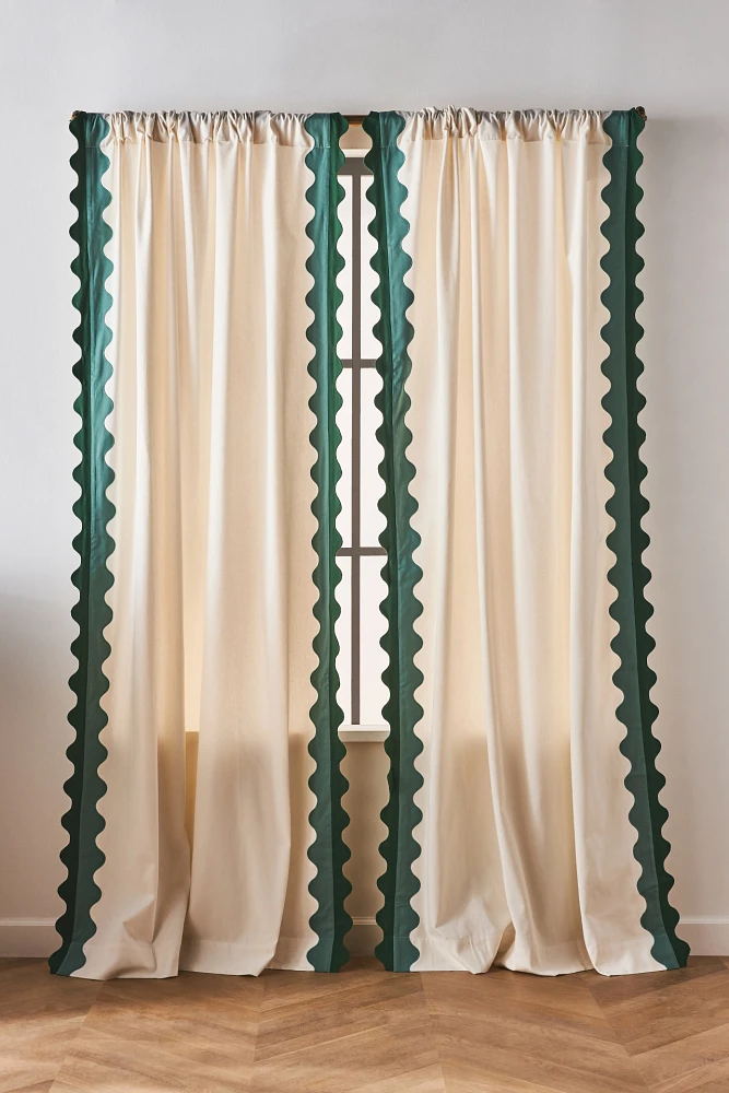 Maeve by Anthropologie Scalloped Cotton Curtain