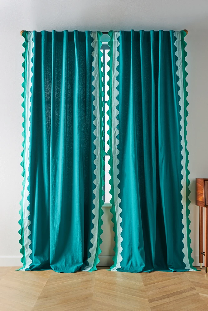 Maeve by Anthropologie Scalloped Cotton Curtain